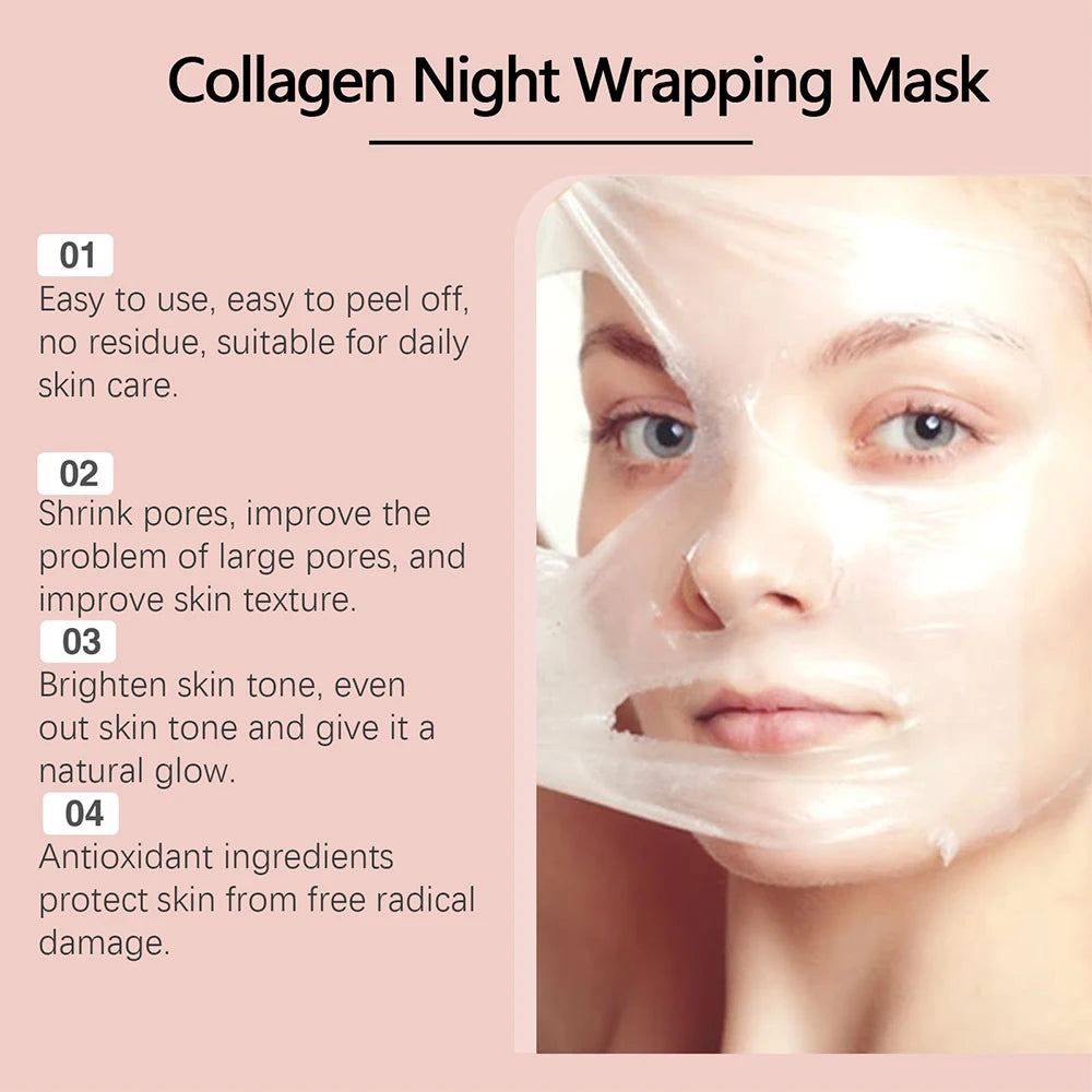 Revitalize Your Skin Overnight: 75G Collagen Peel-Off Mask for Hydration, Brightening, and Firming